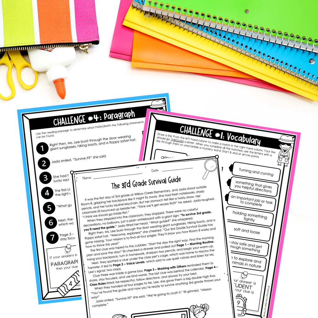 classroom procedures and first week escape room