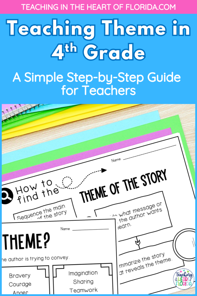 Teaching theme in 4th grade step by step guide with examples and activities for upper elementary ELA teachers