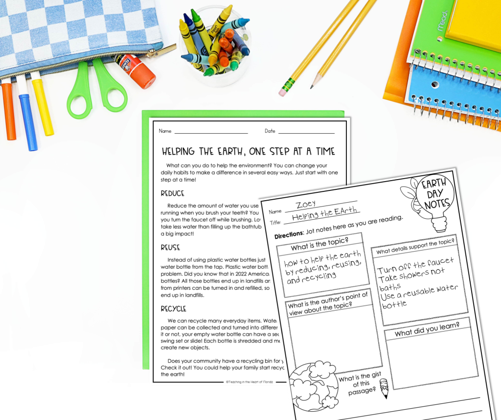 Earth Day activities for elementary students week long plan for grades 3 through 5