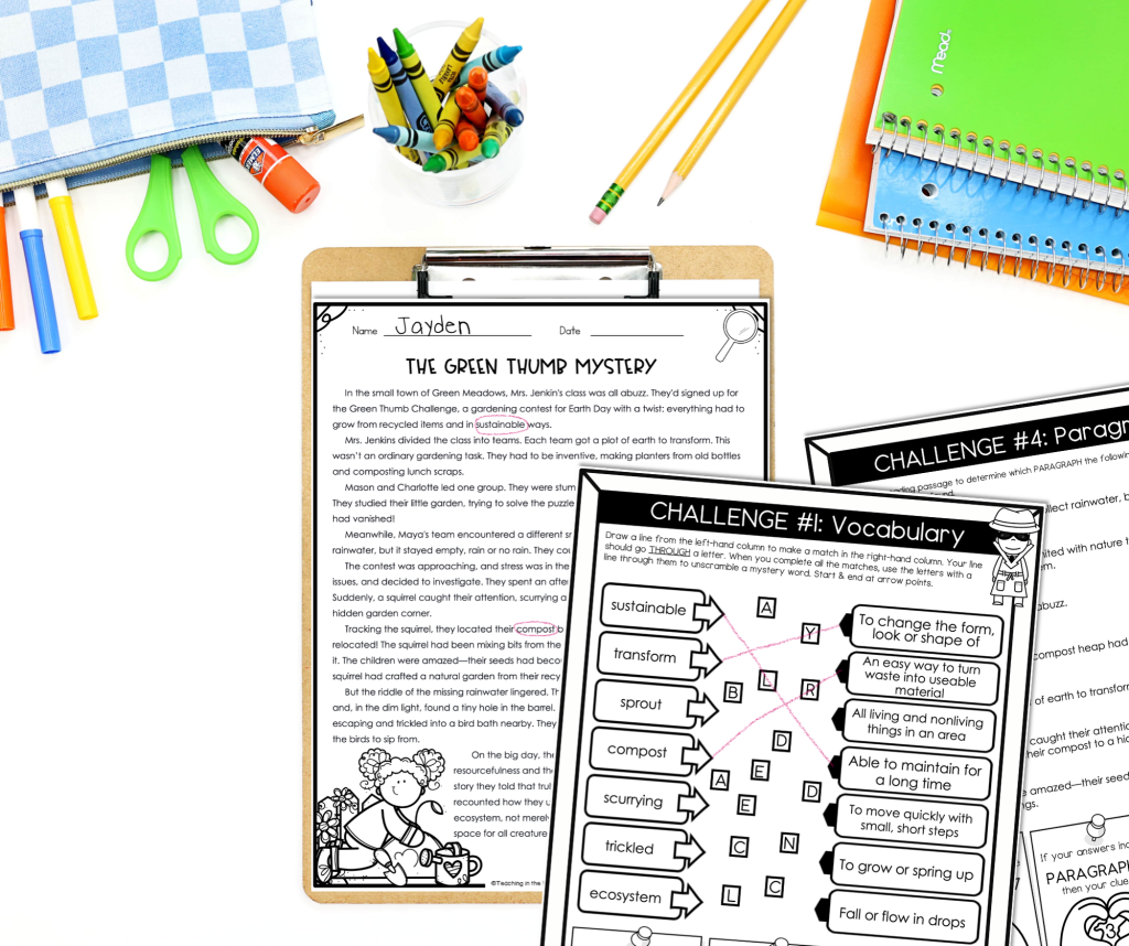 Earth Day activities for elementary students week long plan for grades 3 through 5