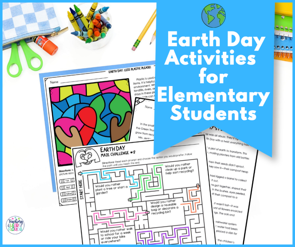 Earth Day activities for elementary students week long plan for grades 3 through 5