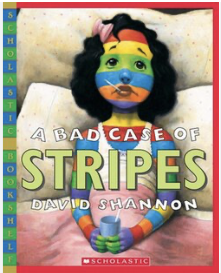 A Bad Case of Stripes picture book cover used for 4 activities for teaching theme by Teaching in the Heart of Florida